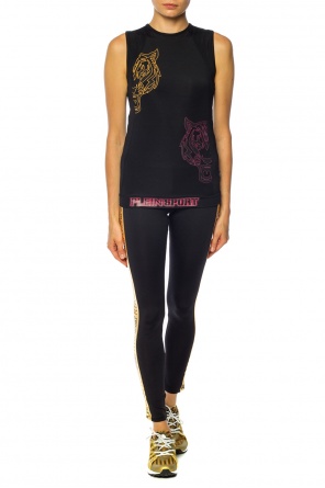 Legginsy z lampasami z logo, zdjęcie 2 Legginsy z lampasami z logo od Plein Sport